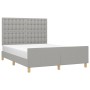 Estructura de cama con cabecero de tela gris claro 140x190 cm de , Camas y somieres - Ref: Foro24-3125373, Precio: 211,71 €, ...