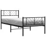 Bed frame with headboard and black metal footboard 107x203cm by , Beds and slatted bases - Ref: Foro24-372193, Price: 71,20 €...