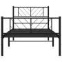Bed frame with headboard and black metal footboard 107x203cm by , Beds and slatted bases - Ref: Foro24-372193, Price: 71,20 €...