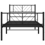 Bettgestell mit Kopfteil und Fußteil aus schwarzem Metall, 107 x 203 cm von , Betten und Lattenroste - Ref: Foro24-372193, Pr...