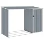 Cobertizo de jardín de leña gris acero galvanizado 245x98x159cm de , Cobertizos - Ref: Foro24-46294, Precio: 146,51 €, Descue...