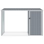 Cobertizo de jardín de leña gris acero galvanizado 245x98x159cm