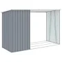 Cobertizo de jardín de leña gris acero galvanizado 245x98x159cm de , Cobertizos - Ref: Foro24-46294, Precio: 146,51 €, Descue...