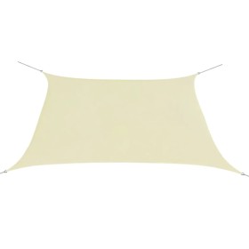 Toldo de vela cuadrado tela Oxford color crema 3,6x3,6 m