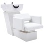 Silla lavacabezas con lavabo cuero sintético blanc