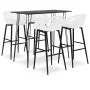 High table and bar stools 5 pieces black and white by , Furniture sets for kitchens and dining rooms - Ref: Foro24-3057376, P...