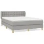 Box spring bed with light gray fabric mattress 140x200 cm by , Beds and slatted bases - Ref: Foro24-3127125, Price: 422,59 €,...