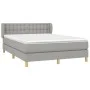 Box spring bed with light gray fabric mattress 140x200 cm by , Beds and slatted bases - Ref: Foro24-3127125, Price: 422,59 €,...