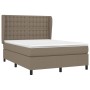 Box spring bed with taupe gray fabric mattress 140x190 cm by , Beds and slatted bases - Ref: Foro24-3128281, Price: 516,09 €,...