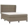 Box spring bed with taupe gray fabric mattress 140x190 cm by , Beds and slatted bases - Ref: Foro24-3128281, Price: 515,25 €,...
