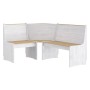 Juego de comedor REINE 3 pzas madera maciza pino marrón blanco