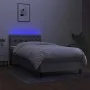 Box spring bed mattress and LED lights light gray fabric 80x200 cm by , Beds and slatted bases - Ref: Foro24-3133349, Price: ...
