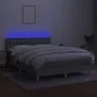 Box spring bed mattress and LED lights light gray fabric 140x200 cm by , Beds and slatted bases - Ref: Foro24-3134037, Price:...