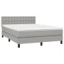 Box spring bed with light gray fabric mattress 140x190 cm by , Beds and slatted bases - Ref: Foro24-3140369, Price: 447,12 €,...