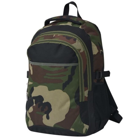 Mochila de colegio 40 L negra y camuflaje