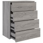 Sideboard mit 4 Schubladen Sonomagrau 60x30,5x71 cm von , Sideboards - Ref: Foro24-342581, Preis: 86,32 €, Rabatt: %