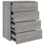 Sideboard with 4 drawers Sonoma gray 60x30.5x71 cm by , Sideboards - Ref: Foro24-342581, Price: 82,49 €, Discount: %