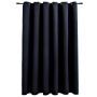 Cortina opaca con anillas de metal negro 290x245 cm