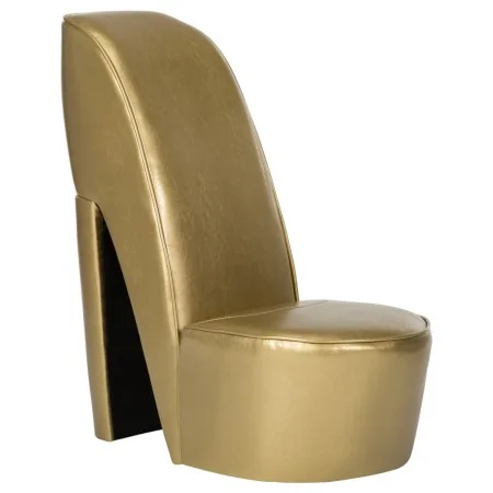 Golden synthetic leather high-heeled shoe-shaped armchair by , Armchairs - Ref: Foro24-248650, Price: 191,14 €, Discount: %