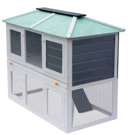 Tierkäfigstall mit doppeltem Holzboden von vidaXL, Käfige und Lebensräume für Kleintiere - Ref: Foro24-170344, Preis: 167,19 ...