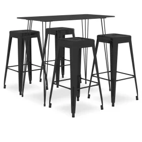 High table and 5-piece black bar stools by , Furniture sets for kitchens and dining rooms - Ref: Foro24-3057373, Price: 434,6...
