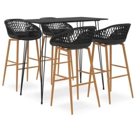 Stehtisch und Barhocker 5 Stück schwarz von , Möbelsets für Küchen und Esszimmer - Ref: Foro24-3057378, Preis: 361,66 €, Raba...
