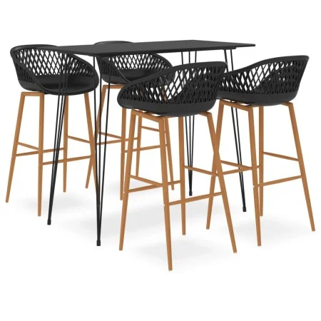 High table and 5-piece black bar stools by , Furniture sets for kitchens and dining rooms - Ref: Foro24-3057378, Price: 361,6...