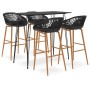 High table and 5-piece black bar stools by , Furniture sets for kitchens and dining rooms - Ref: Foro24-3057378, Price: 411,1...