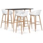 High table and 5-piece bar stools set in black and white by , Furniture sets for kitchens and dining rooms - Ref: Foro24-3057...