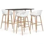 Mesa alta y taburetes de bar 5 piezas negro y blanco de , muebles para cocinas y comedores - Ref: Foro24-3057463, Precio: 441...