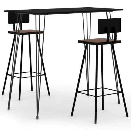 Tall table and 3-piece black bar stools by , Furniture sets for kitchens and dining rooms - Ref: Foro24-3057828, Price: 323,4...