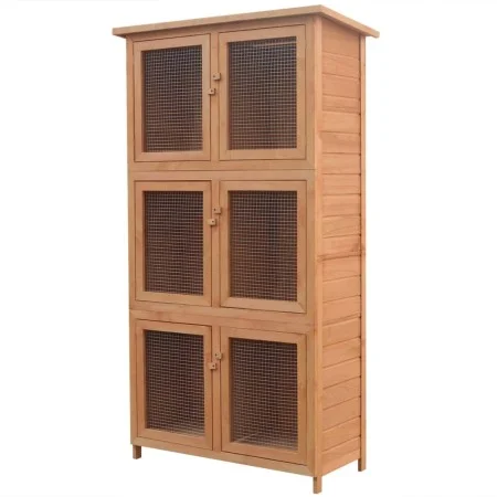 Kaninchenkäfig 6 Zimmer Holz von vidaXL, Käfige und Lebensräume für Kleintiere - Ref: Foro24-170347, Preis: 212,42 €, Rabatt: %