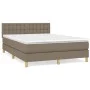Box spring bed with taupe gray fabric mattress 140x200 cm by , Beds and slatted bases - Ref: Foro24-3140941, Price: 430,03 €,...