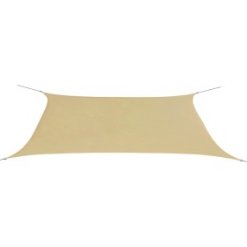 Toldo de vela rectangular tela Oxford beige 4x6 m