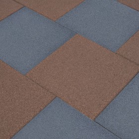 Losetas de goma protección de caídas 12 uds gris 50x50x3 cm