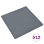 Losetas de goma protección de caídas 12 uds gris 50x50x3 cm