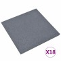 Losetas de goma protección de caídas 18 uds gris 50x50x3 cm
