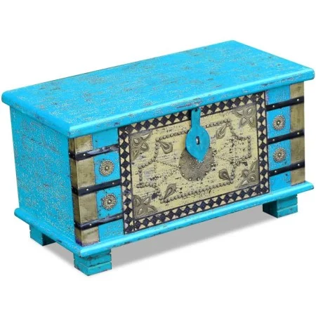 Mango wood storage trunk blue 80x40x45 cm by vidaXL, Storage trunks - Ref: Foro24-243332, Price: 193,76 €, Discount: %