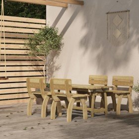 Juego de comedor de jardín 5 piezas madera de pino impregnada en Conjuntos de jardín | Comprar online en Foro24