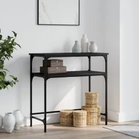 Black engineered wood console table 75x35.5x75 cm by , Side tables - Ref: Foro24-834050, Price: 46,48 €, Discount: %