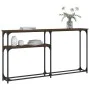 Engineered wood brown oak console table 145x22.5x75 cm by , Side tables - Ref: Foro24-834099, Price: 48,27 €, Discount: %
