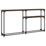Engineered wood brown oak console table 145x22.5x75 cm by , Side tables - Ref: Foro24-834099, Price: 48,88 €, Discount: %