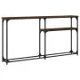 Engineered wood brown oak console table 145x22.5x75 cm by , Side tables - Ref: Foro24-834099, Price: 48,27 €, Discount: %
