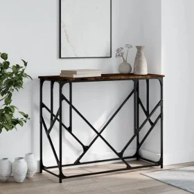 Engineered wood smoked oak console table 100x40x80 cm by , Side tables - Ref: Foro24-834117, Price: 51,99 €, Discount: %
