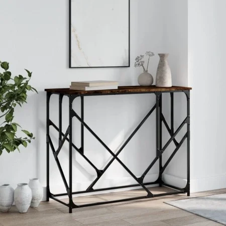 Engineered wood smoked oak console table 100x40x80 cm by , Side tables - Ref: Foro24-834117, Price: 51,99 €, Discount: %