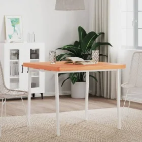 Solid beech wood square table top 80x80x4 cm by , Table tops - Ref: Foro24-355982, Price: 142,33 €, Discount: %