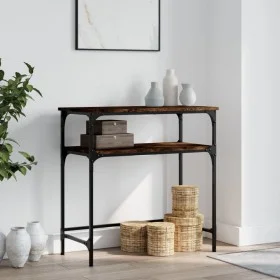 Engineered wood smoked oak console table 75x35.5x75 cm by , Side tables - Ref: Foro24-834052, Price: 41,77 €, Discount: %
