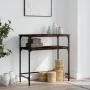 Engineered wood smoked oak console table 75x35.5x75 cm by , Side tables - Ref: Foro24-834052, Price: 41,77 €, Discount: %