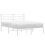 Bettgestell aus Metall mit weißem Kopfteil 120x190 cm von , Betten und Lattenroste - Ref: Foro24-355705, Preis: 89,99 €, Raba...