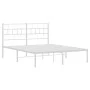 Estructura de cama de metal con cabecero blanca 120x190 cm de , Camas y somieres - Ref: Foro24-355705, Precio: 88,66 €, Descu...